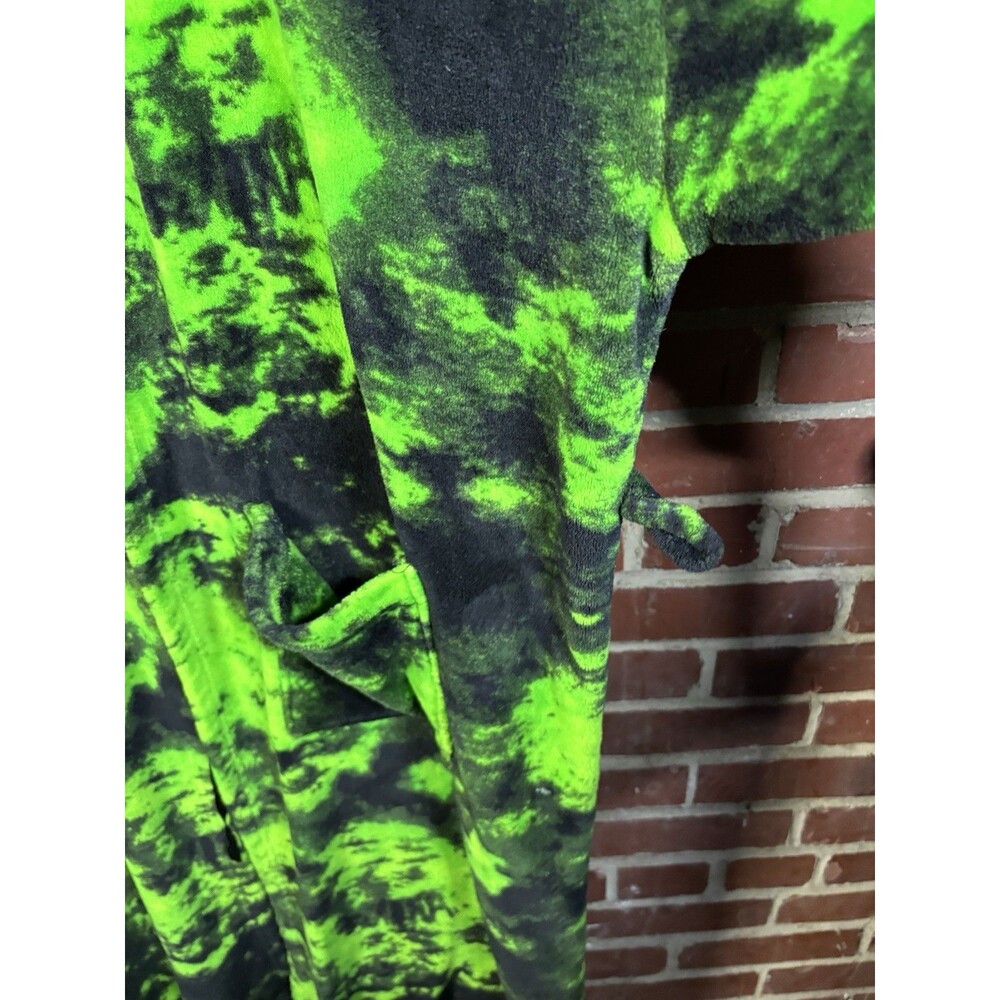 Blackcraft Cult Bath Robe Green/Black Tie Dye Gothic Pentagram Adult XXL - Picture 5 of 6